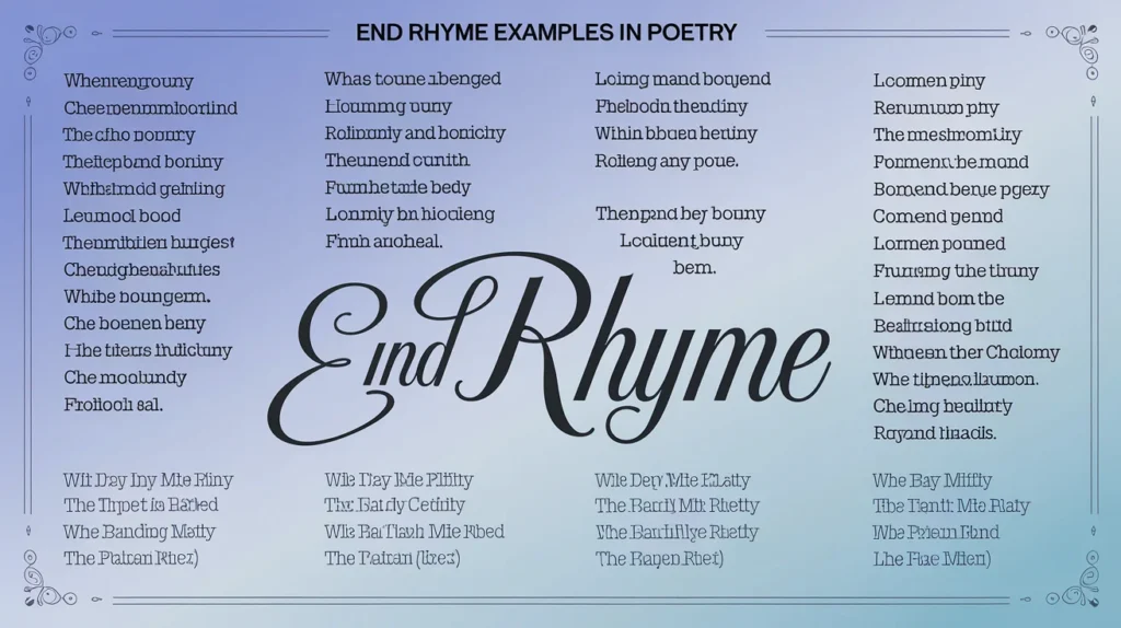 End Rhyme Examples in Poetry