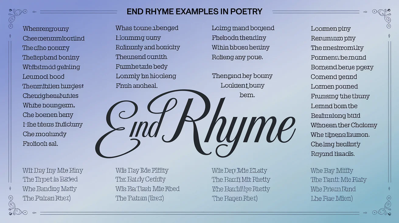 End Rhyme Examples in Poetry